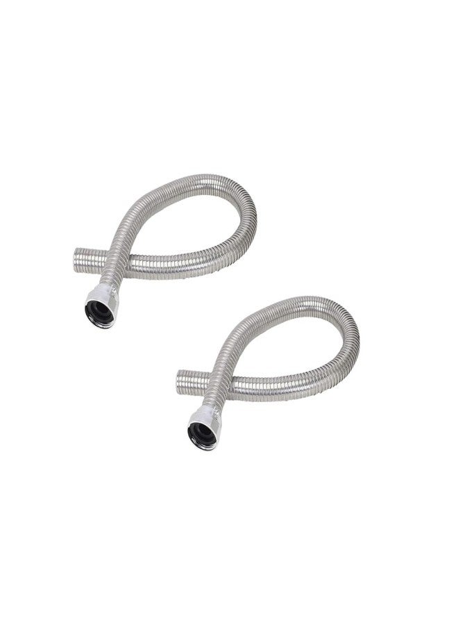 AIMKO Flexible Chrome SS-304 Waste Pipe 1 1/4" (32mm), Stainless Steel Basin Drain Hose for Bathroom and Kitchen, Leakproof, Corrosion-Resistant, Adjustable Flexible Sink Outlet Tube, Pack of 2 - Image 1